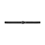Saint Laurent Smooth Leather Cassandre Thin Belt Black