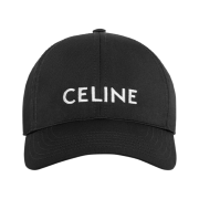 (W) Celine Baseball Cap in Cotton Black