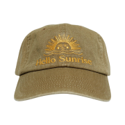 Hello Sunrise Washed OG Logo Ball Cap Camel Brown