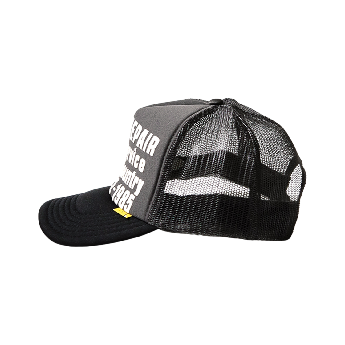 Kapital DENIM REPAIR キャップ 黒/グレー Kapital DENIM REPAIR SERVICE Track Cap, GRYxBlack – Glasswing