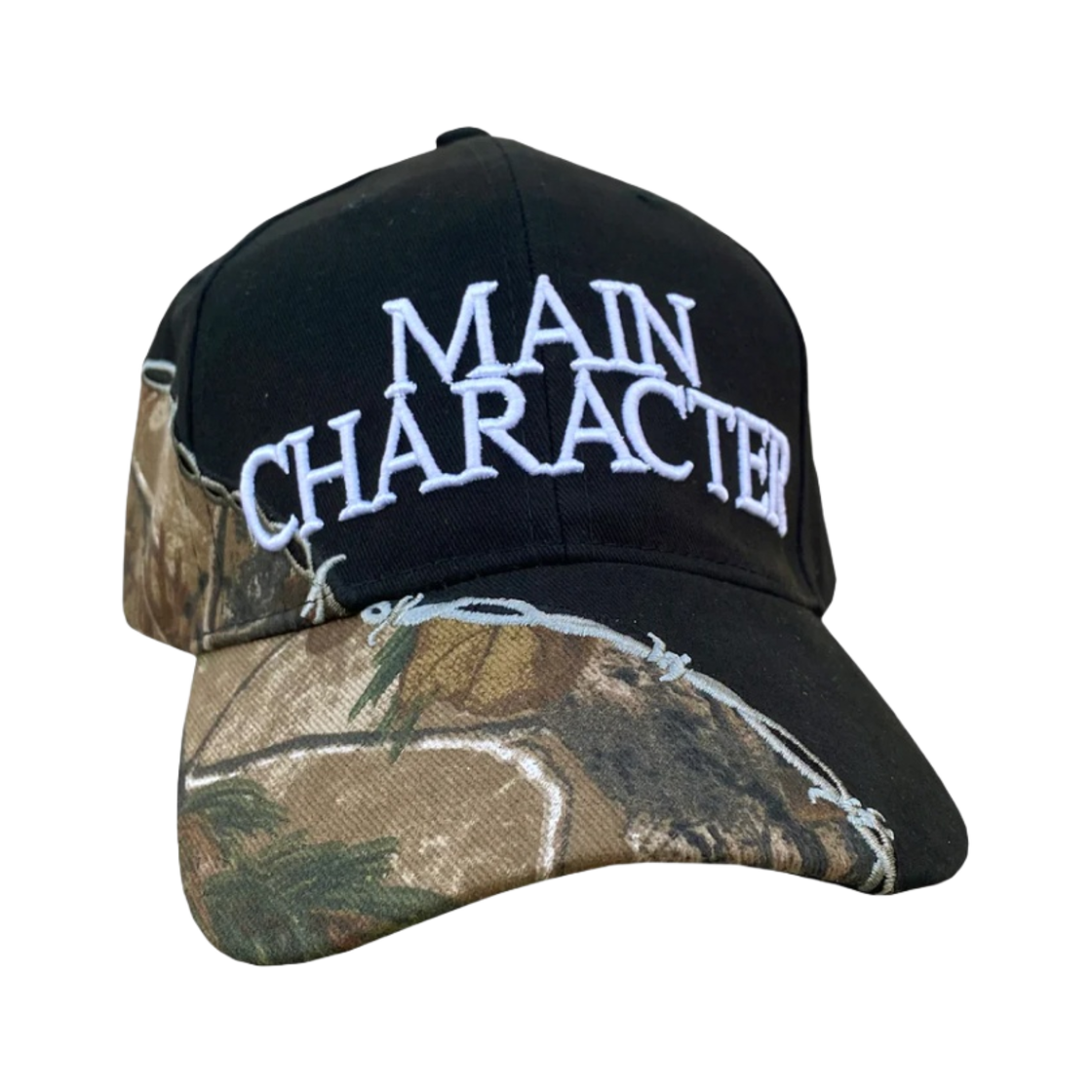 프레잉 메인 캐릭터 카모 햇 블랙(Praying Main Character Camo Hat Black)