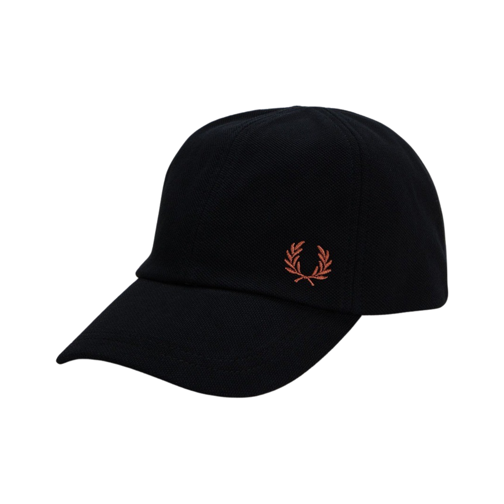 CFPU2436726-S76 Fred Perry Pique Classic Cap Black/Whisky Brown