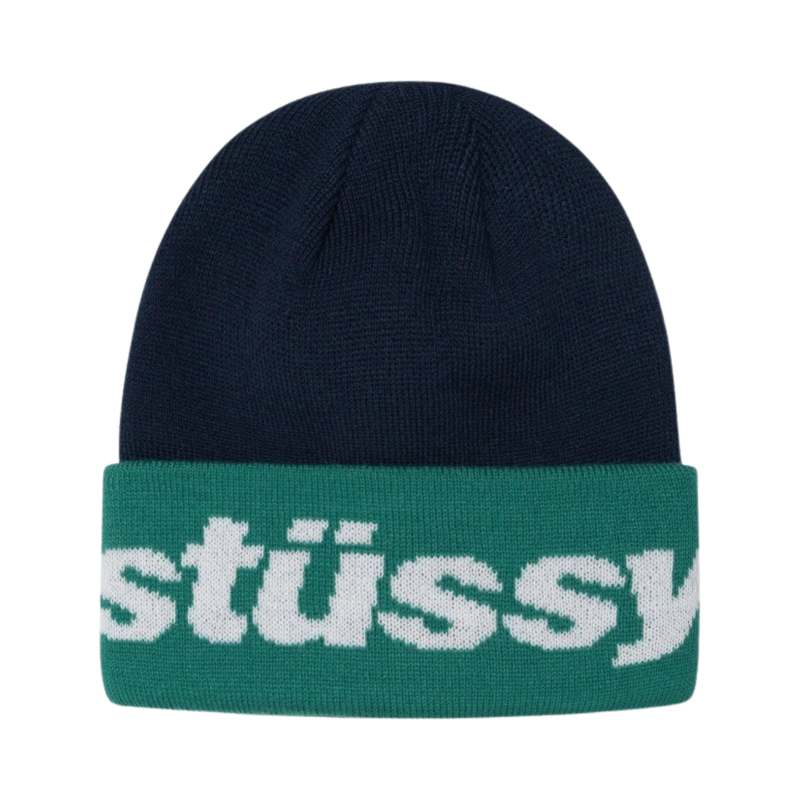 1321113 Stussy Helvetica Jacquard Beanie Navy - 대표 이미지 #1