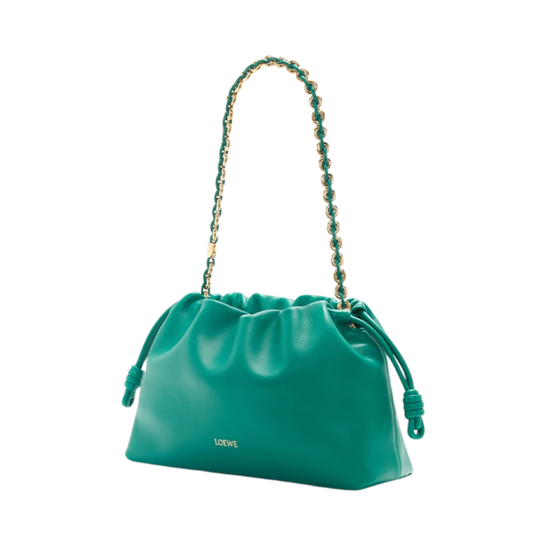 로에베 미디움 플라멘코 퍼스 백 인 멜로우 나파 램스킨 에메랄드 그린(Loewe Medium Flamenco Purse Bag In Mellow Nappa Lambskin Emerald Green) - 3