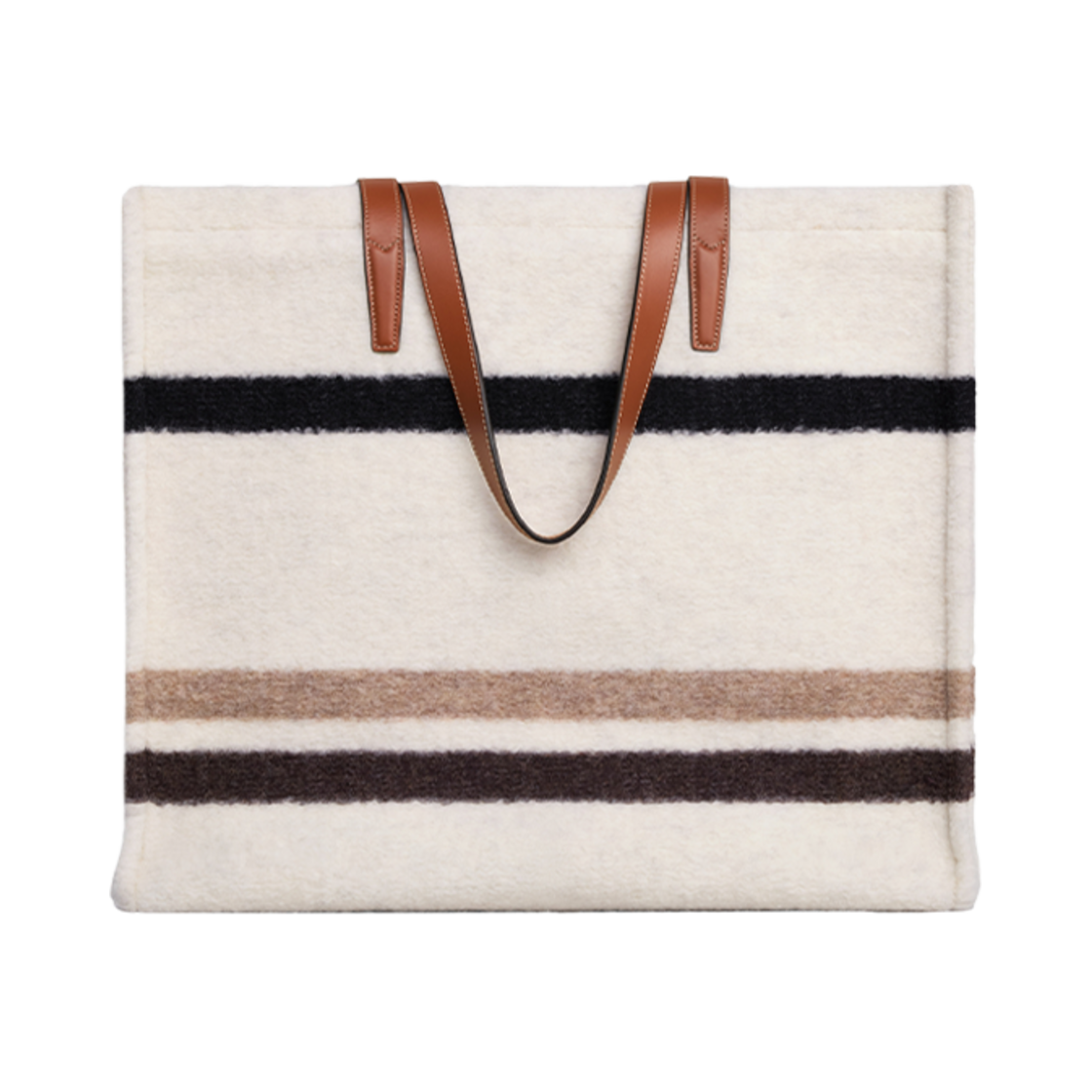셀린느 라지 카바스 스트라이프 텍스타일 셀린느 자카드 에크루 블랙(Celine Large Cabas in Striped Textile with Celine Jacquard Ecru Black) - 3