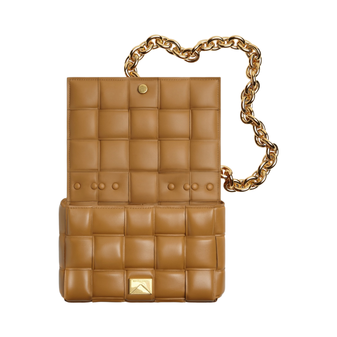 631421VBWZ09830 Bottega Veneta Padded Leather Chain Cassette Caramel - #2