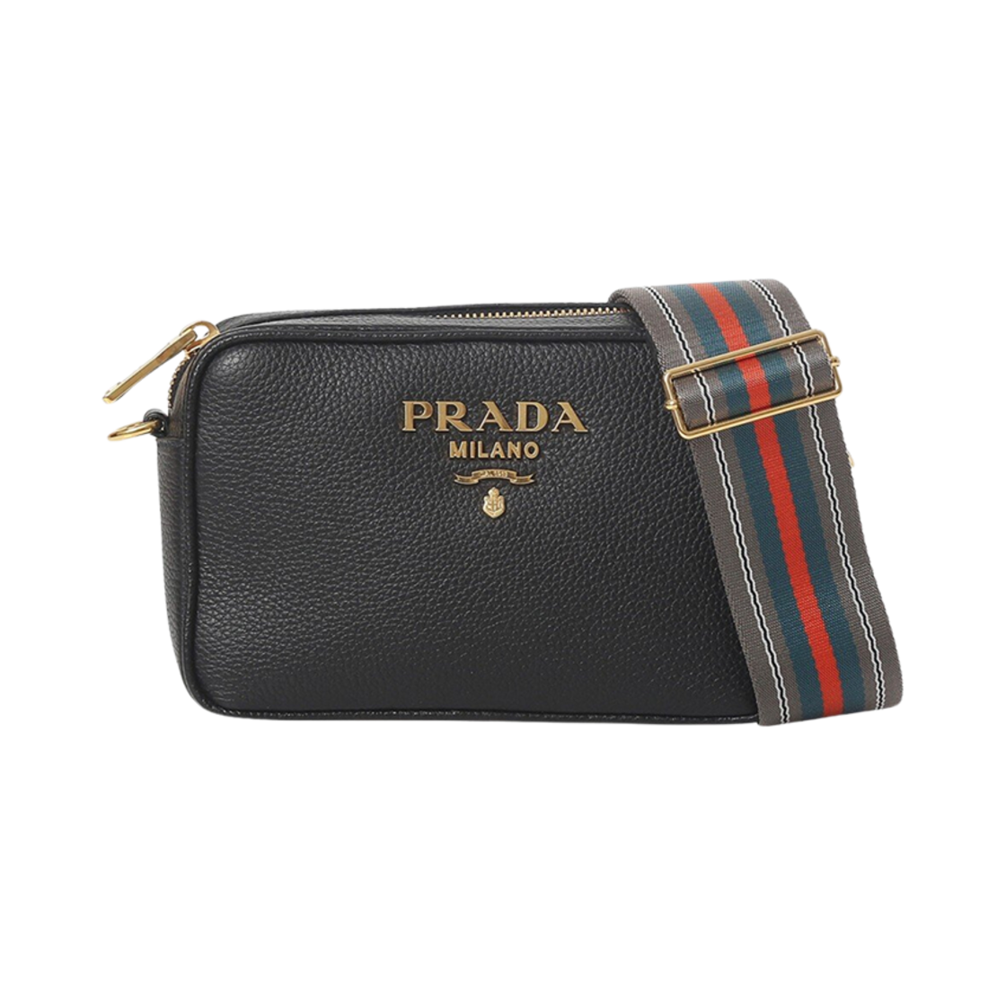 1BH096-2E8K-F0002 Prada Vitello Phenix  Crossbody Bag Black