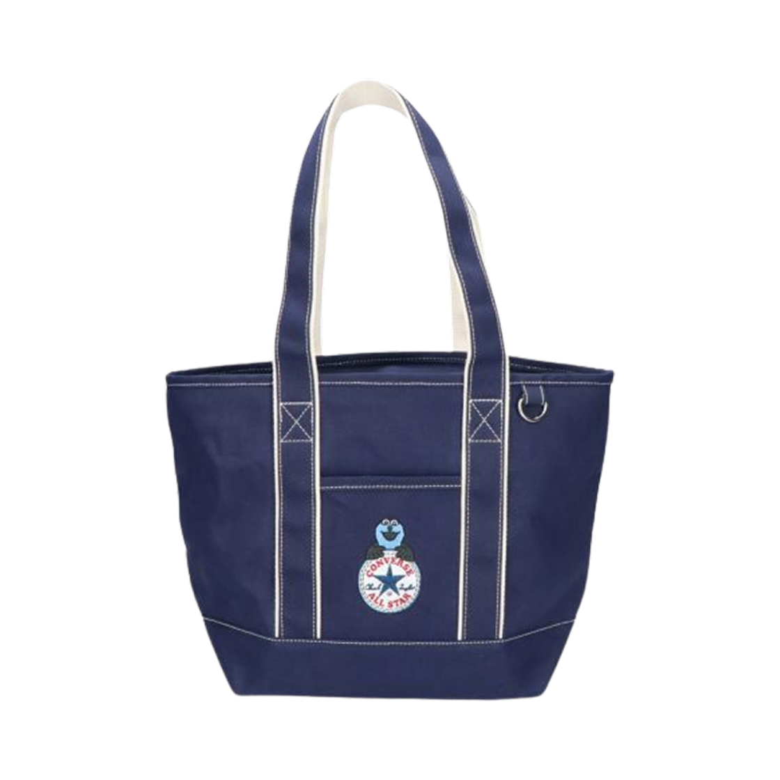 컨버스 x 퍼펫 순순 캔버스 토트백 M 네이비(Converse x Puppet Sunsun Canvas Tote Bag M Navy)