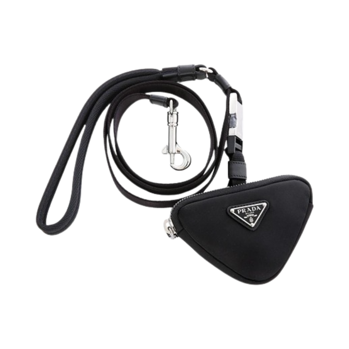 프라다 트라이앵글 로고 펫 파우치 블랙(Prada Triangle Logo Pet Pouch Black)