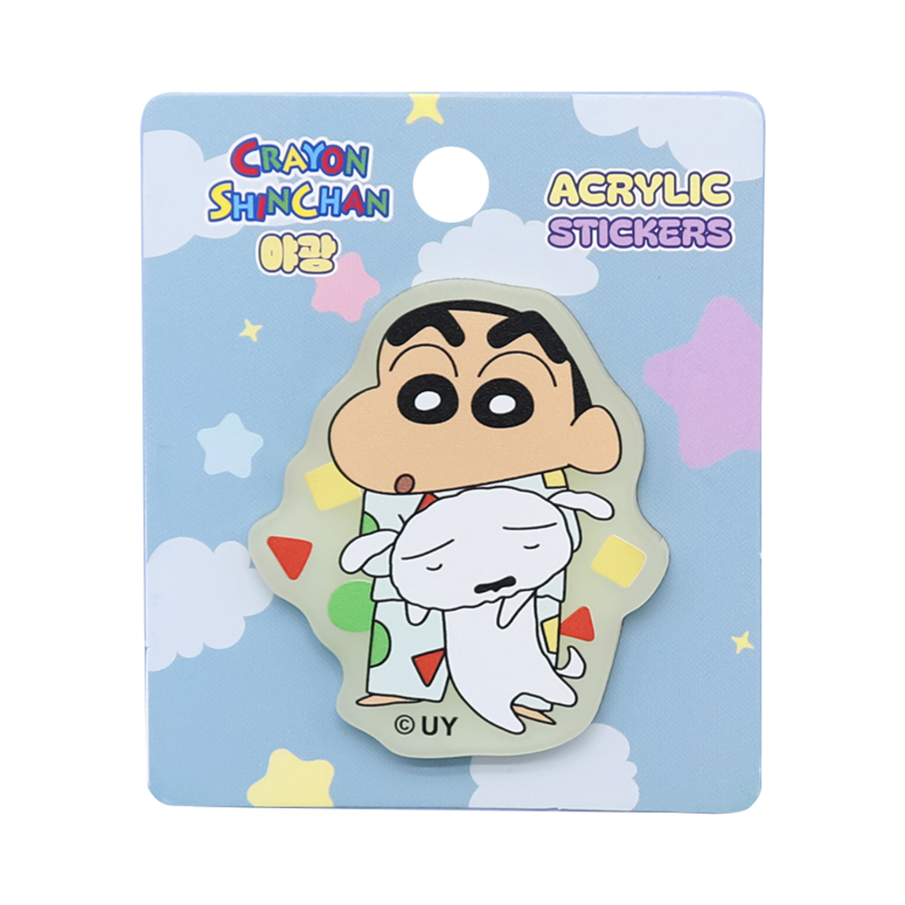 대원미디어 짱구는못말려 아크릴 야광 스티커 흰둥아 많이 졸려(Daewonmedia Crayon Shin Chan Acrylic Glow-In-The-Dark Sticker Sleepy Shiro)