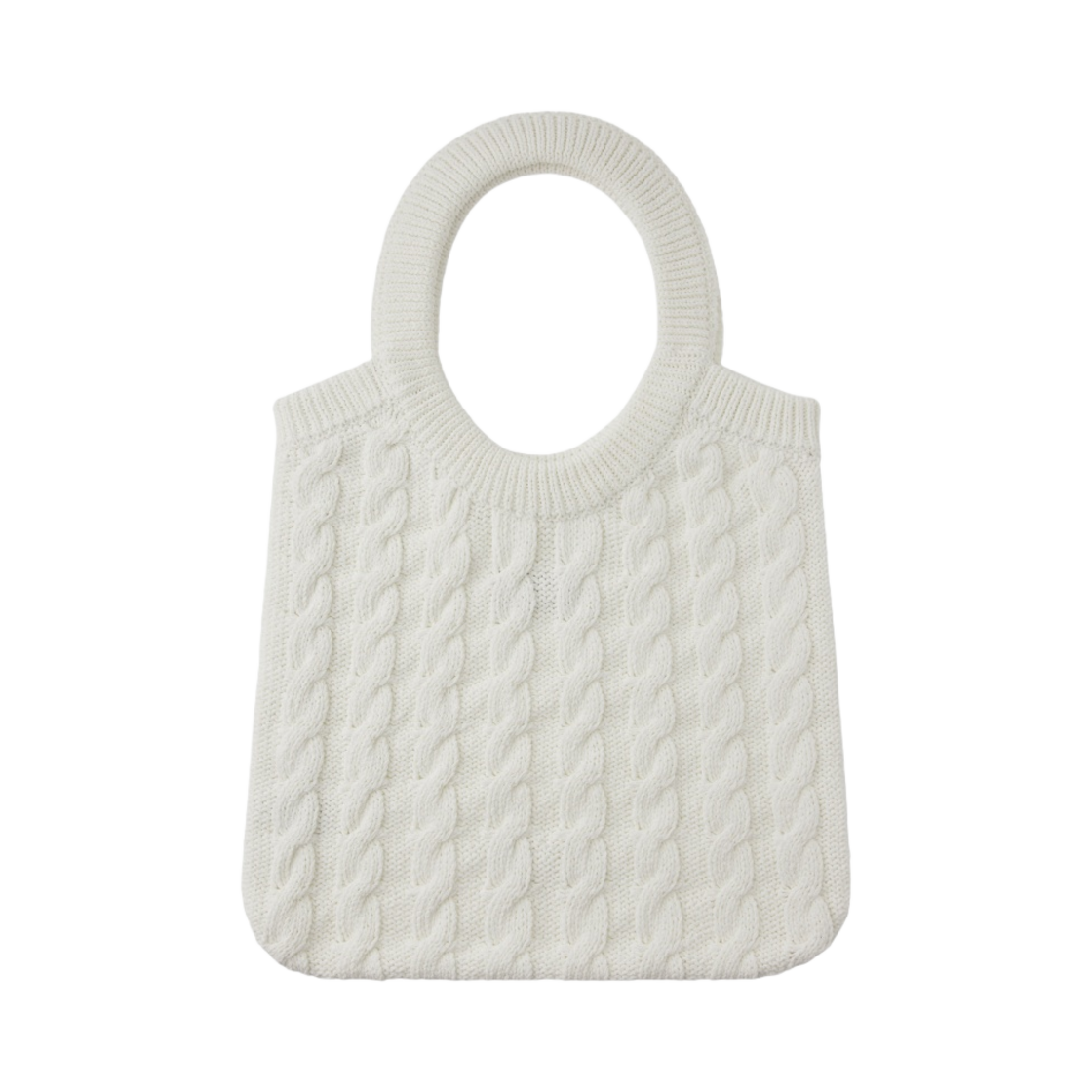 이미스 케이블 코튼 니트 백 화이트(Emis Cable Cotton Knit Bag White) - 2