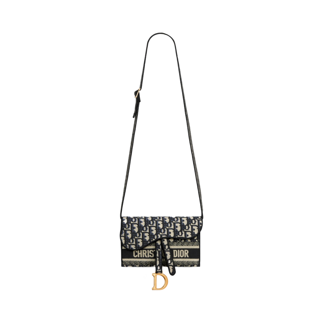 디올 새들 슬림 파우치 블루 오블리크 자카드(Dior Saddle Slim Pouch Blue Dior Oblique Jacquard) - 3
