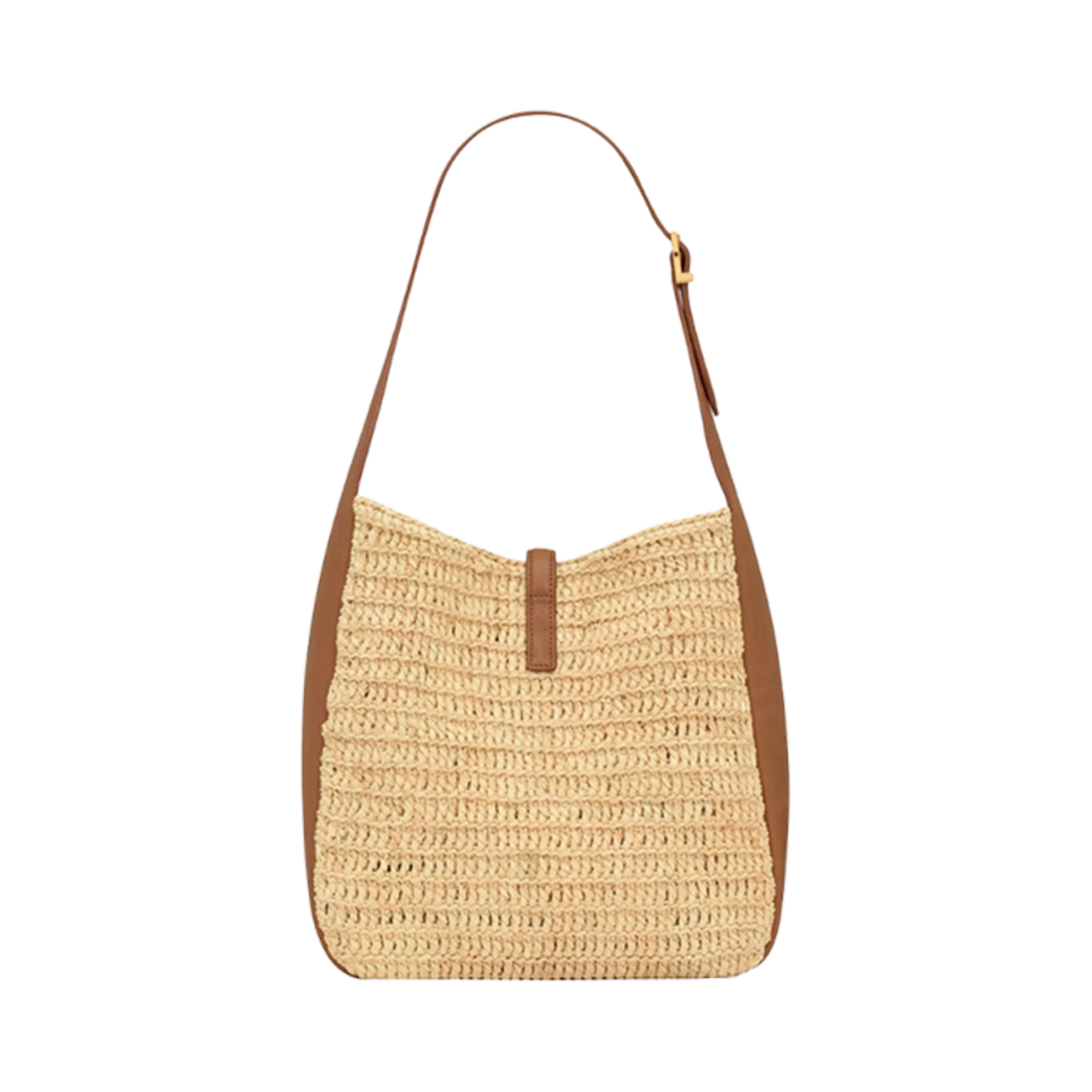 생로랑 르 5 아 7 서플 스몰 라피아 앤 레더 페일 브라운 브릭(Saint Laurent Le 5 A 7 Supple Small in Raffia and Leather Pale Brown Brick) - 2