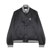Maison Kitsune Satin Nylon Teddy Jacket Black