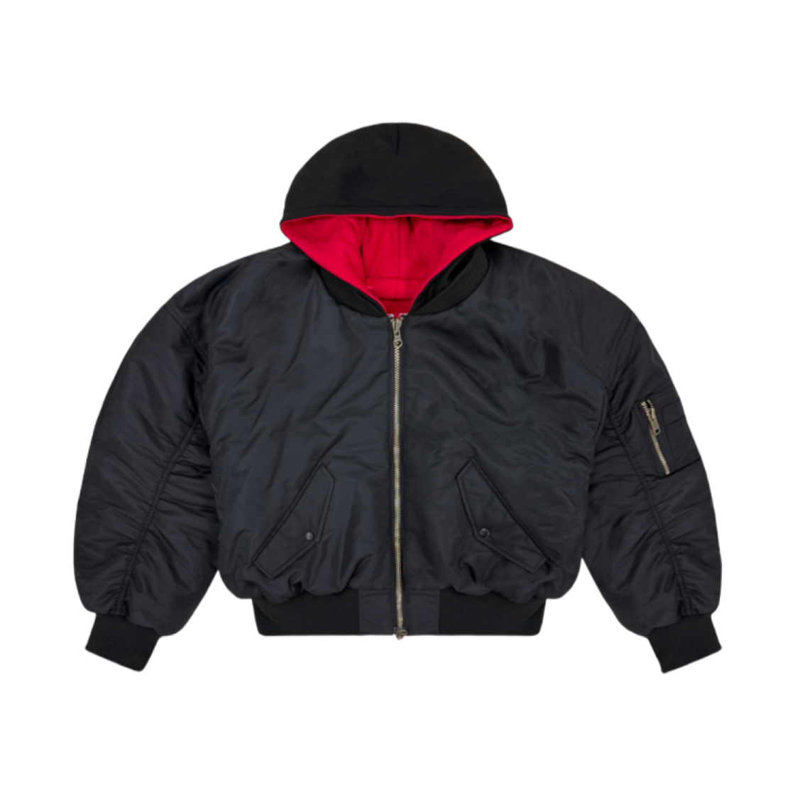 프로젝트 G/R 리버시블 후드 MA-1 자켓 블랙 레드(Project G/R Reversible Hoodie MA-1 Jacket Black Red)