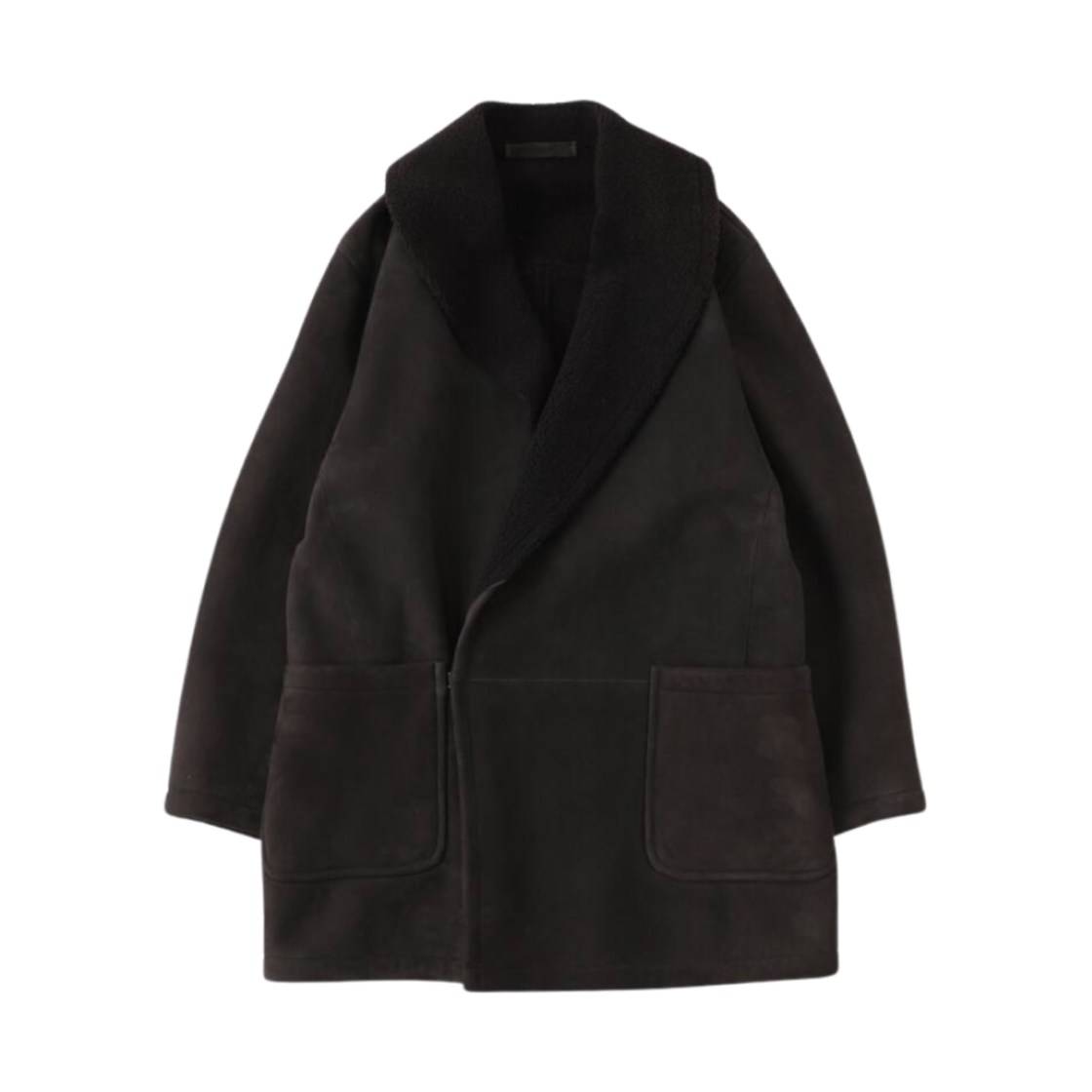 코모리 쉽스킨 숄 칼라 코트 무통 브라운 - 24AW(Comoli Sheepskin Shawl Collar Coat Mouton Brown - 24AW)