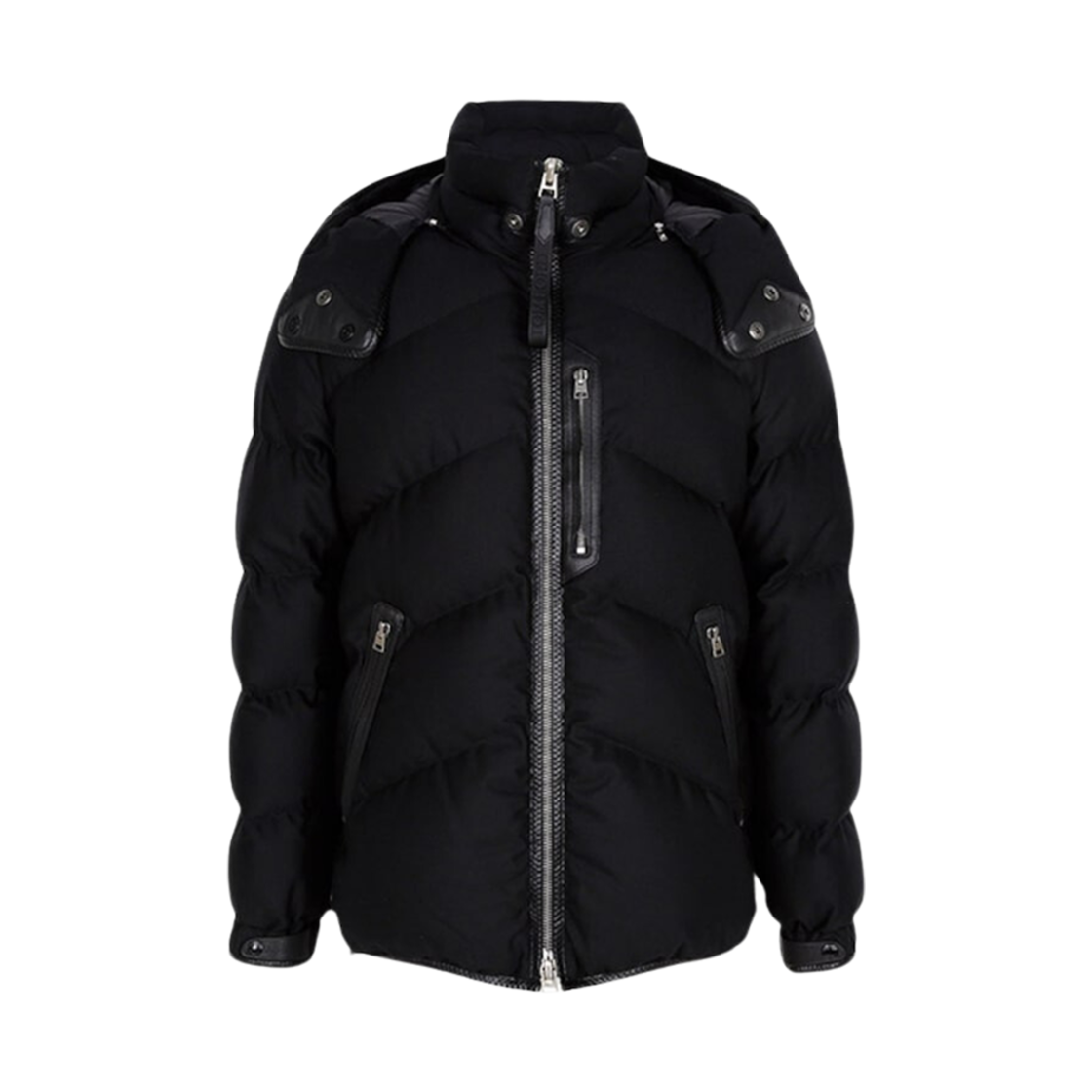 OJD001-FMK003S24-LB999 Tom Ford Wool Cashmere Down Jacket Black