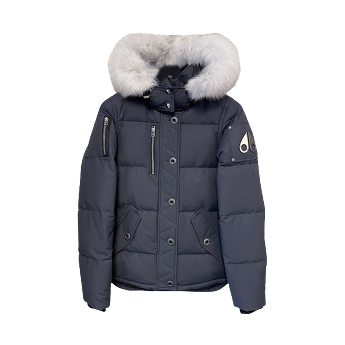 MK2229L3Q255 (W) Moose Knuckles Threequarter Jacket Natural Fox Fur Granite