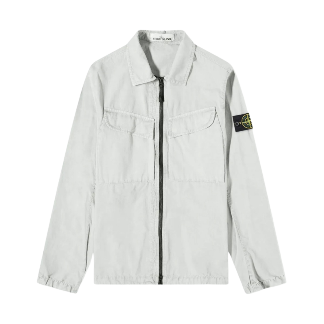 스톤 아일랜드 101WN 브러쉬드 코튼 캔버스 올드이펙트 오버셔츠 라이트 그레이 - 22FW(Stone Island 101WN Brushed Cotton Canvas T.CO+OLD Overshirt Light Grey - 22FW)