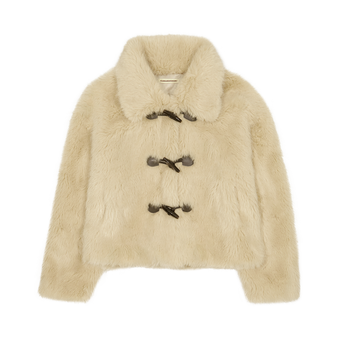MF249NFU001CBEFR Margarin Fingers Toggle Fur Jacket Beige