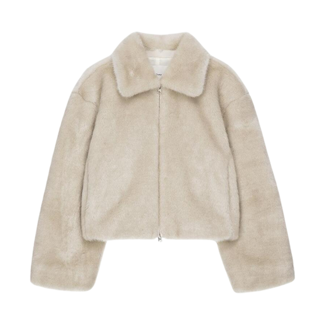 (W) 던스트 칼라드 비건 퍼 블루종 자켓 크림((W) Dunst Collared Vegan Fur Blouson Jacket Cream)