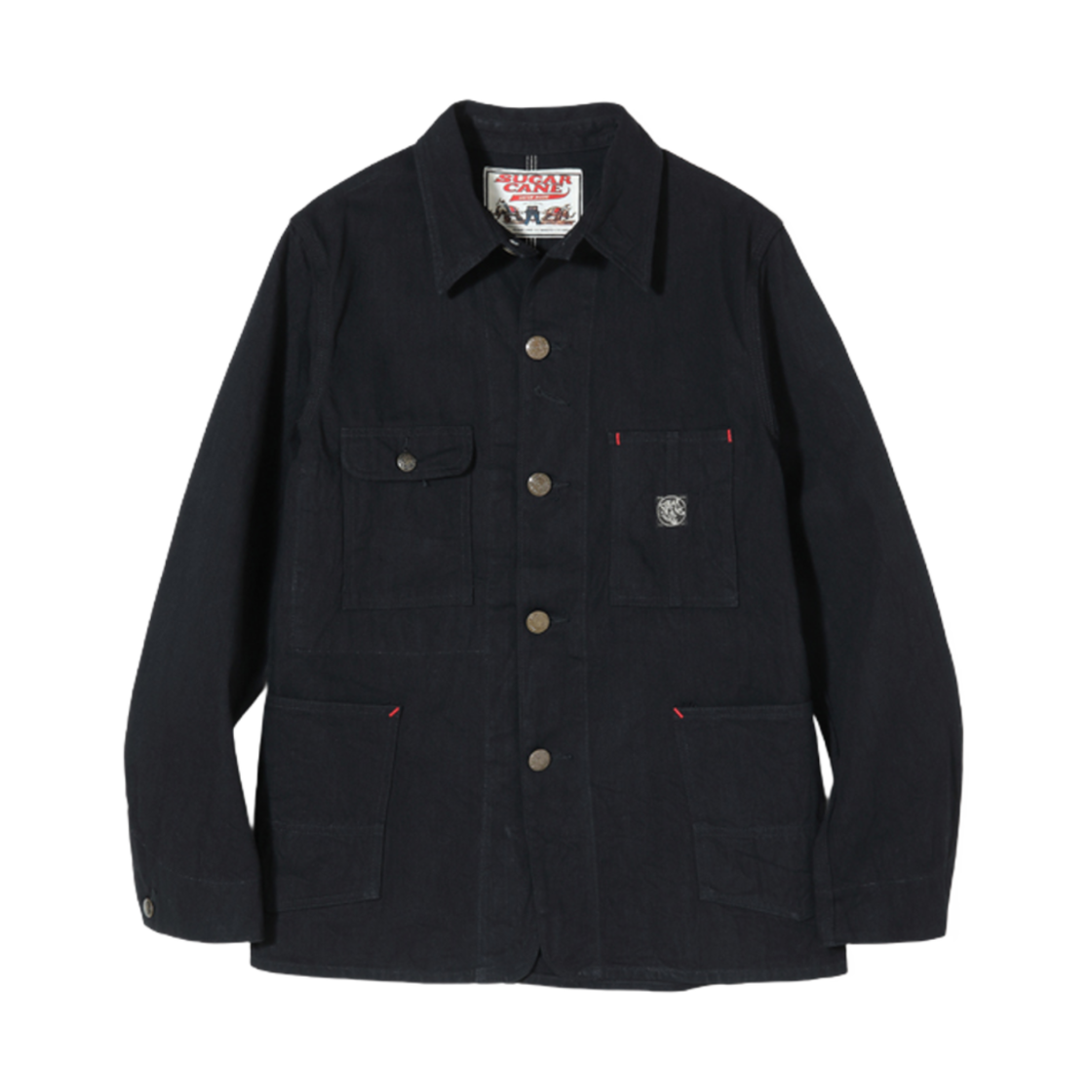 SC15075 Sugar Cane Fiction Romance 11 oz. Black Denim Work Coat One Wash