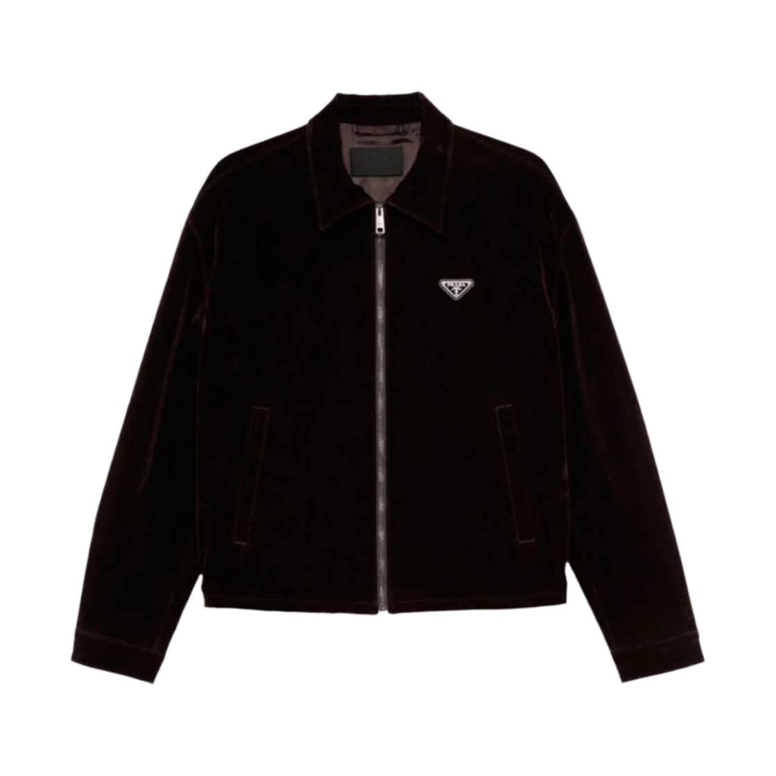 SGB999-12HO-F0192 Prada Velvet Denim Blouson Jacket Ebony