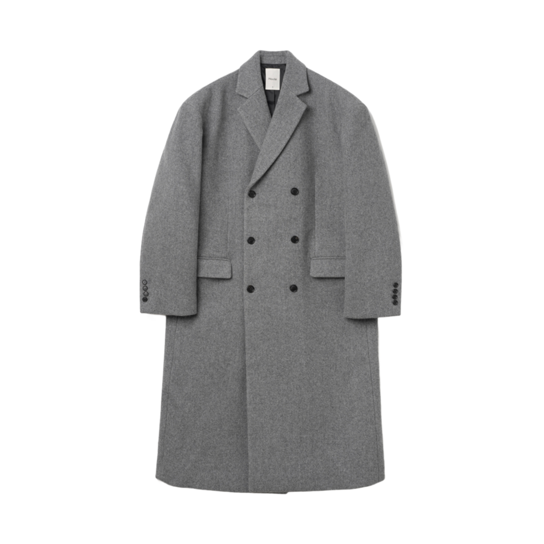 노클 재커리 더블 코트 헤링본 그레이