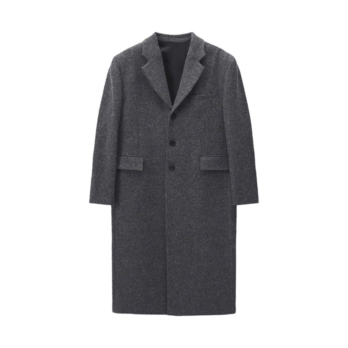 에스티유 백 버튼 싱글 코트 그레이