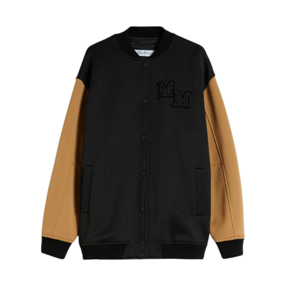 1916063906002 (W) Max Mara Verace Technical Jersey Bomber Jacket Black