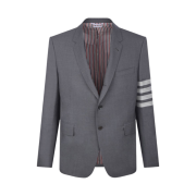 Thom Browne 4-Bar Plain Weave High Armhole Sport Coat Medium Grey