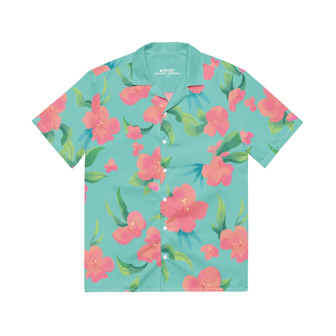 케이팝 데몬 헌터스 애비 사자 보이즈 버튼 업 셔츠 민트(KPop Demon Hunters Abby Saja Boys Button Up Shirt Mint)