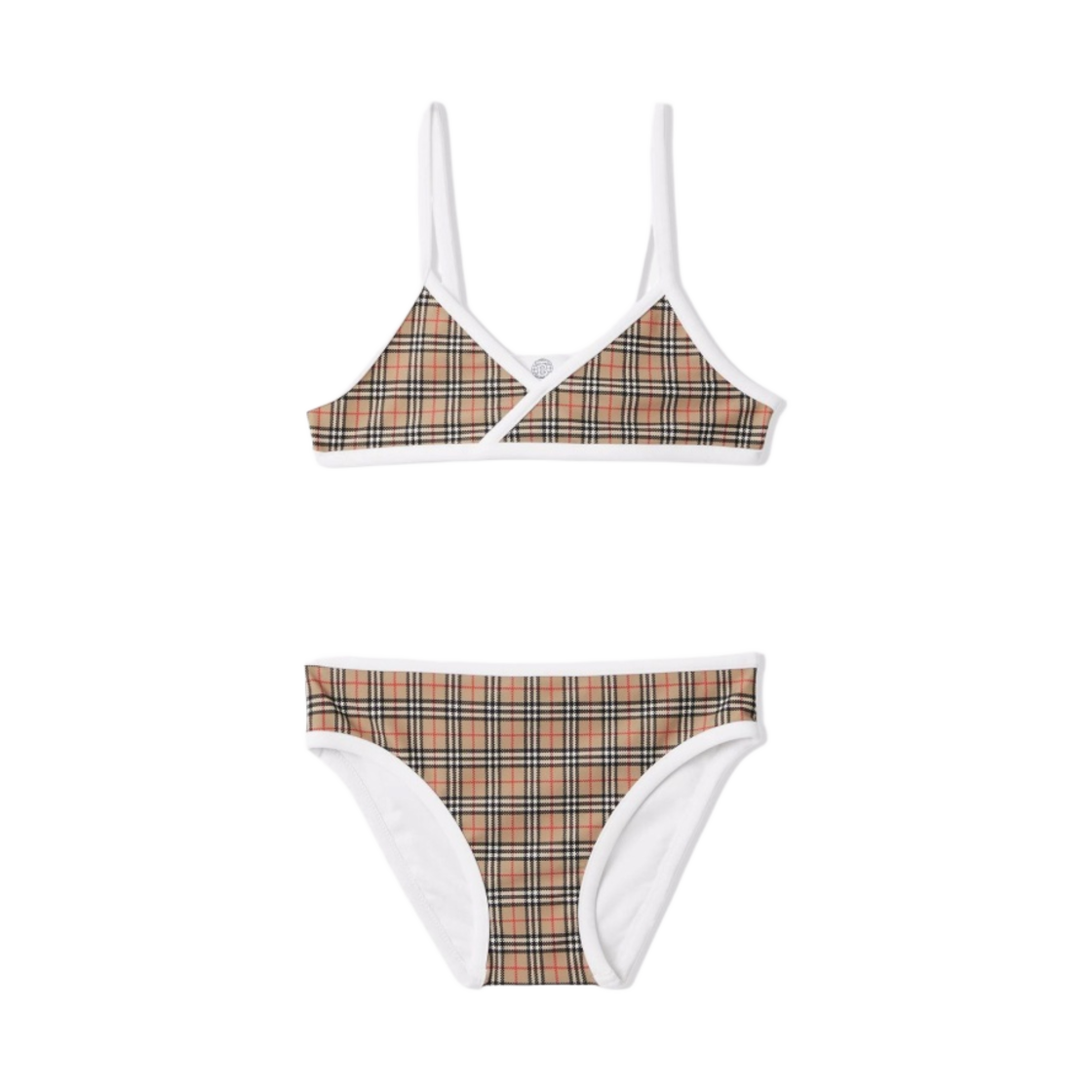 (키즈) 버버리 체크 트라이앵글 비키니 아카이브 베이지((Kids) Burberry Check Triangle Bikini Archive Beige)