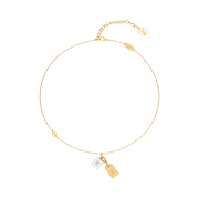 (W) Louis Vuitton Nanogram Necklace Gold