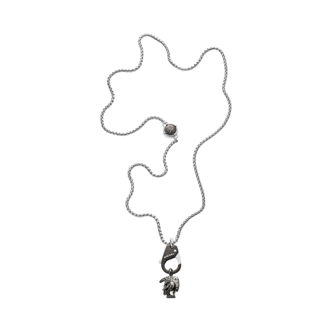 DX1148 Diesel Dx1148 Stainless Steel Pendant Necklace Silver Black