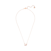 (W) Swarovski Dazzling Swan Necklace Pink Rose Gold Plated
