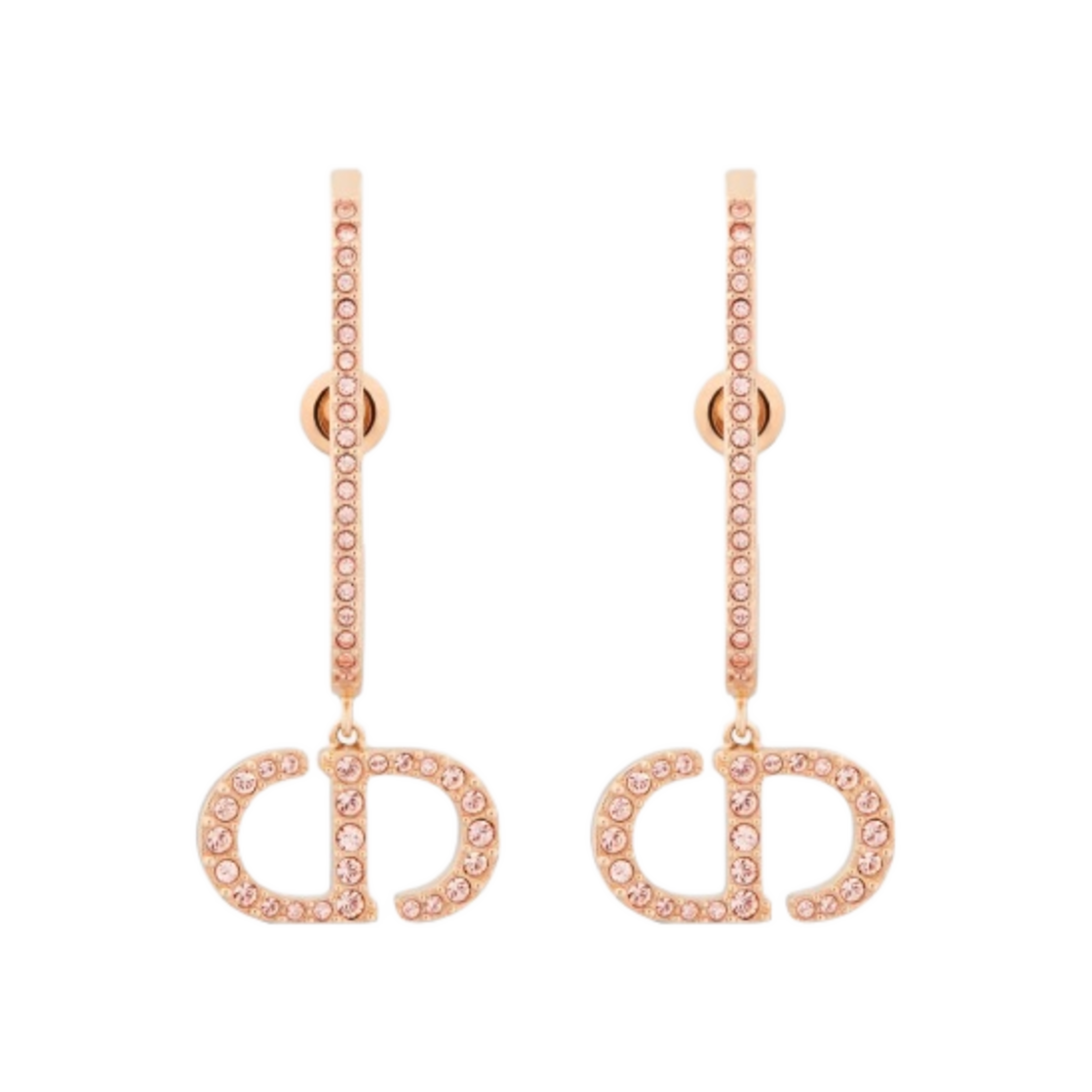 (W) 디올 30 몽테뉴 이어링 핑크 피니쉬 메탈 핑크 크리스탈((W) Dior 30 Montaigne Earrings Pink Finish Metal Pink Crystals) - 2
