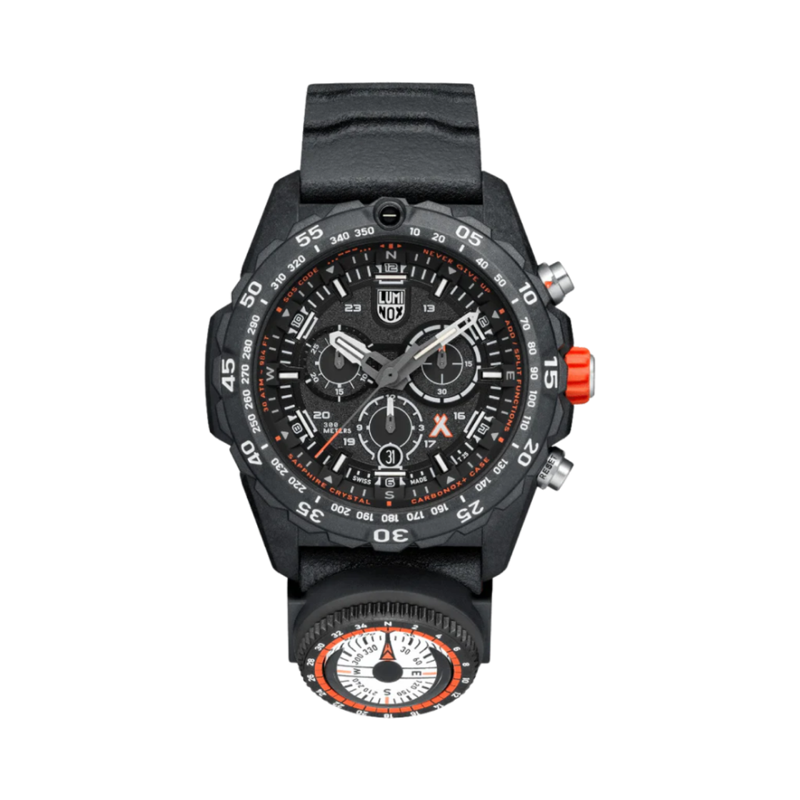 XB-3741 Luminox Bear Grylls Survival Outdoor Explorer 45mm Genuine Rubber Black