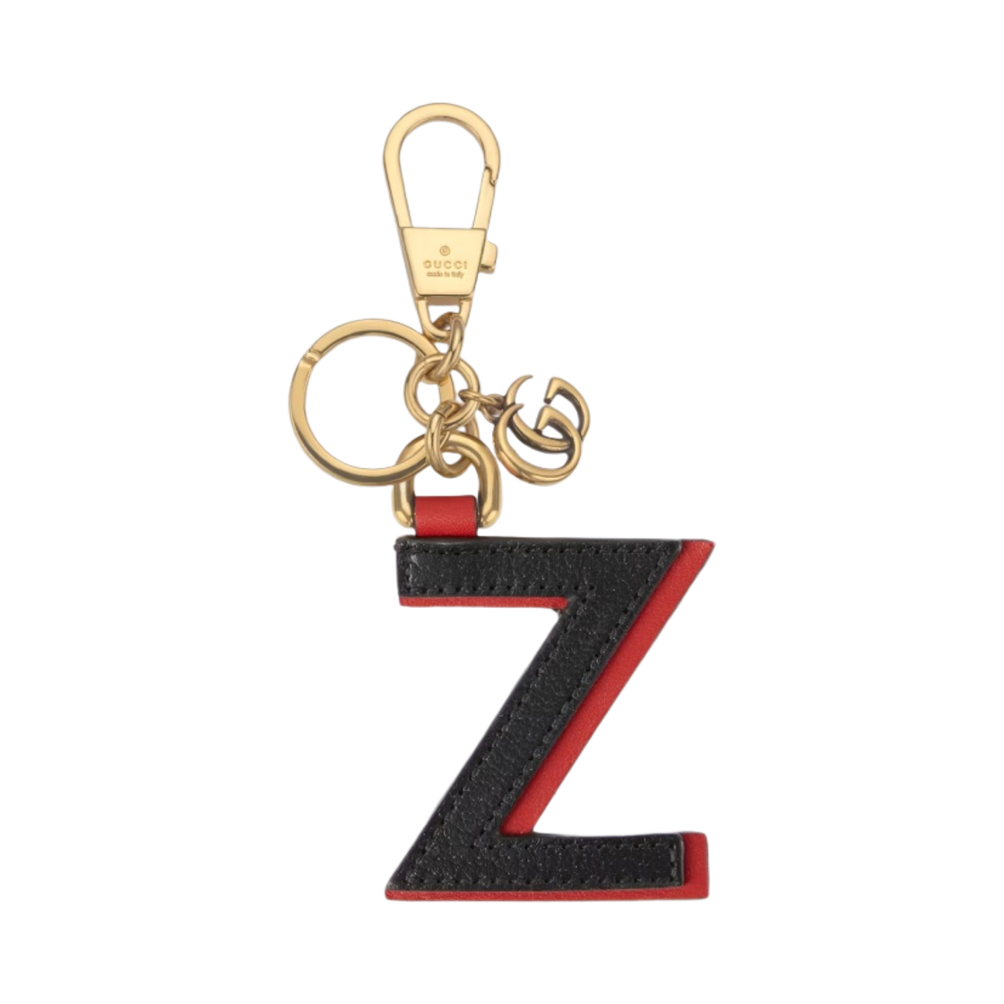 구찌 레터 Z 키체인 블랙 레드 레더(Gucci Letter Z Keychain Black Red Leather) - 1