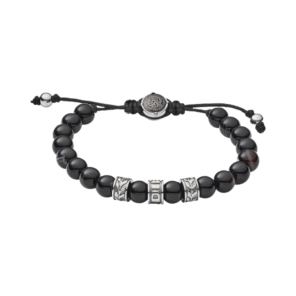 디젤 DX1101 세미 프레셔스 스톤 스테인리스 스틸 브레이슬릿 블랙(Diesel DX1101 Semi Precious Stone Stainless Steel Bracelet Black) - 1