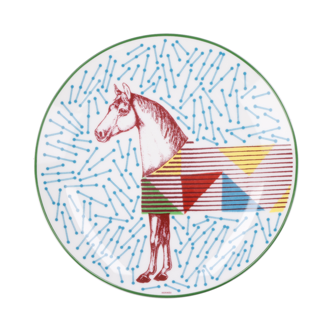ITH5K6U5VDRK Hermes Hippomobile Dessert Plate in Multicolor