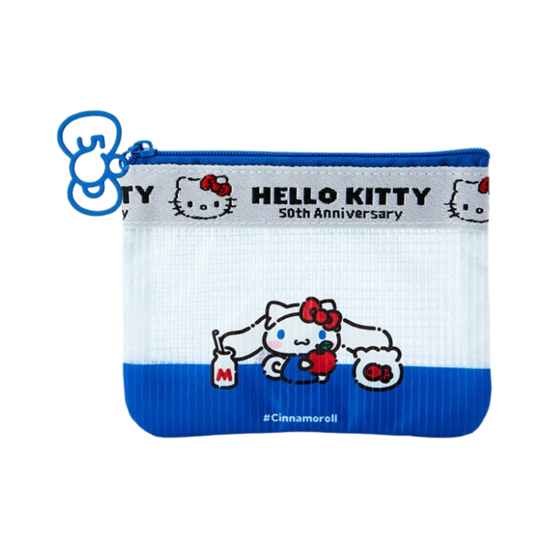 129364 Sanrio Hello Everyone Cinnamoroll Vinyl Flat Pouch Blue