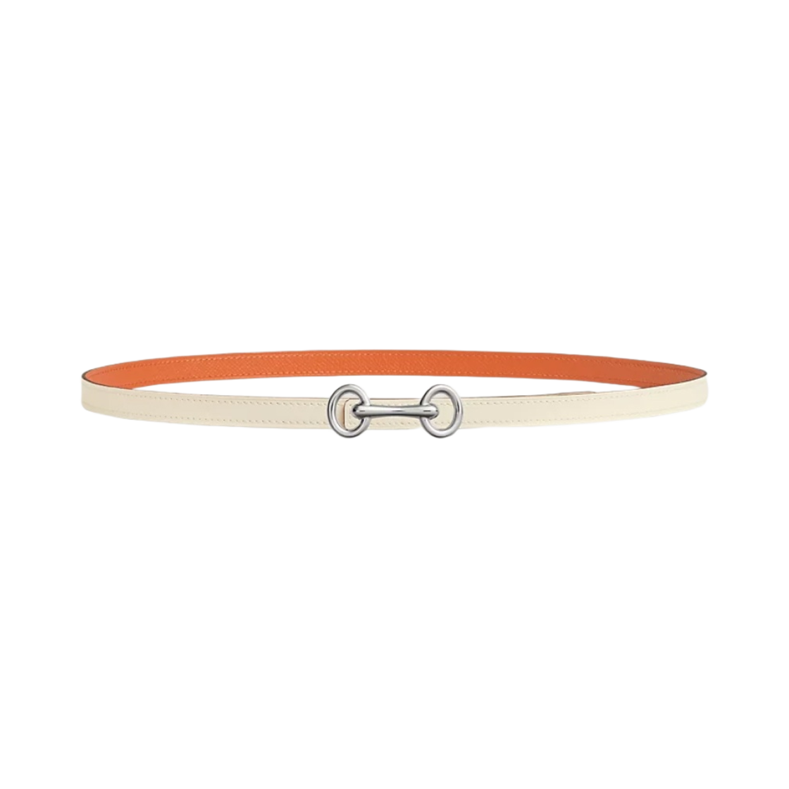 (W) 에르메스 헤리티지 벨트 버클 & 리버서블 가죽 스트랩 13mm & 실버 나타 오랑쥬((W) Hermes Heritage Belt Buckle & Reversible Leather Strap 13mm & Silver Nata Orange) - 1