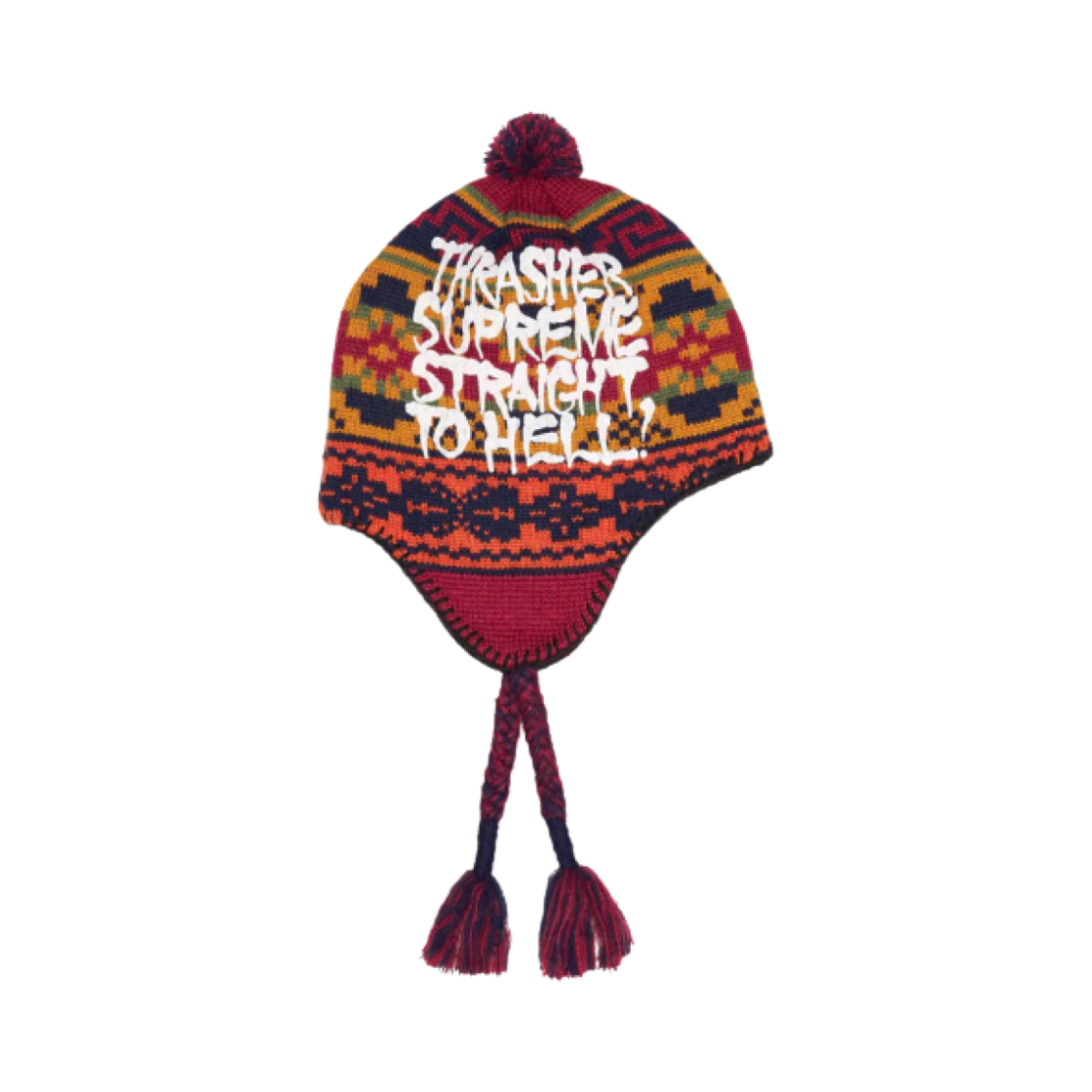 슈프림 x 트레셔 이어플랩 비니 레드 - 24FW(Supreme x Thrasher Earflap Beanie Red - 24FW)