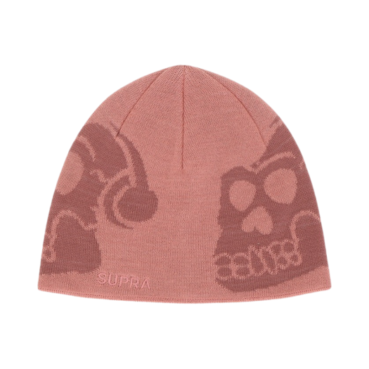 수프라 스컬 자카드 로고 비니 핑크
