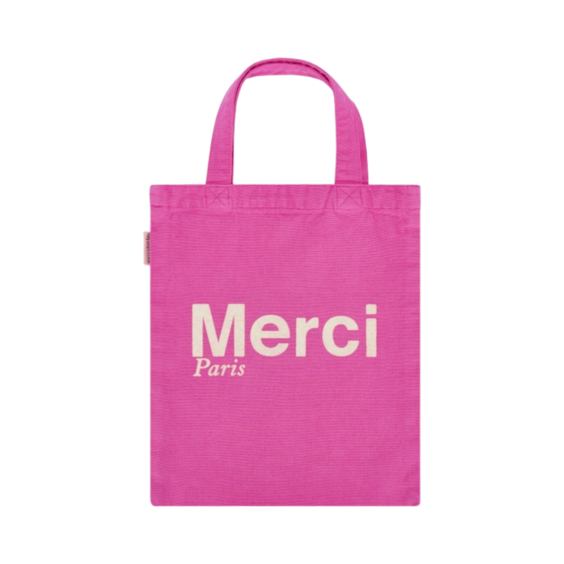 메르시 코튼 토트백 미니 핑크 에크루(Merci Cotton Tote Bag Mini Pink Ecru)