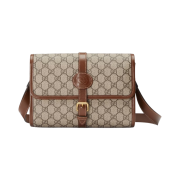 Gucci GG Messenger Bag with Interlocking G Beige Ebony