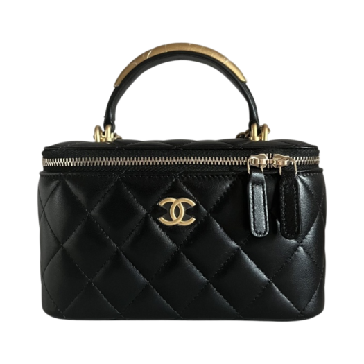 Chanel Vanity With Chain Lambskin & Gold Black