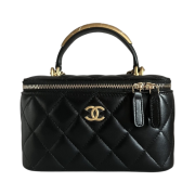 Chanel Vanity With Chain Lambskin & Gold Black