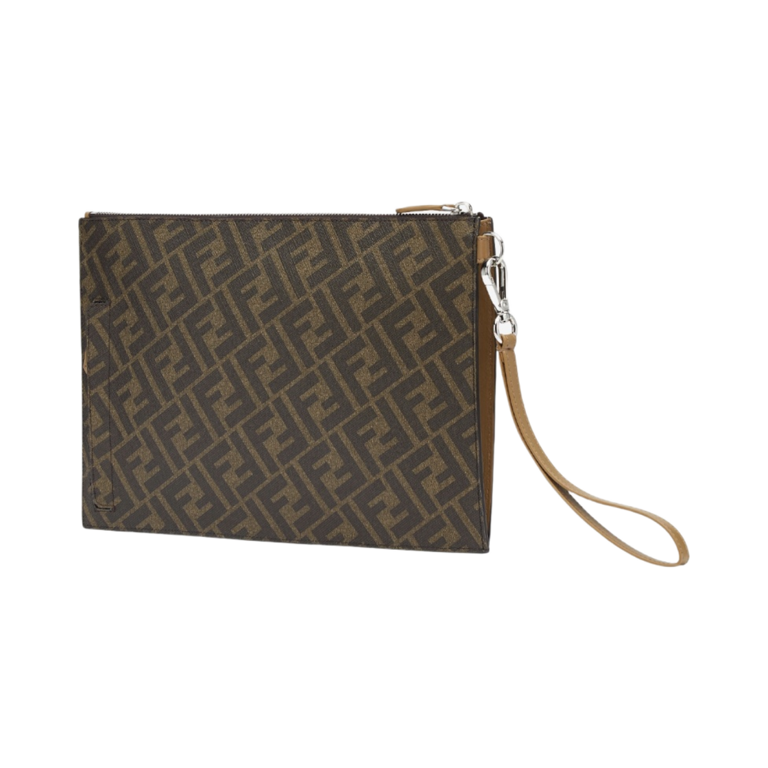 펜디 FF 모티프 패브릭 플랫 파우치 브라운(Fendi FF Motif Fabric Flat Pouch Brown) - 2